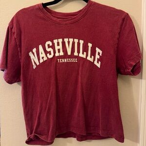Women’s Red Nashville Semi-cropped Graphic T-Shirt